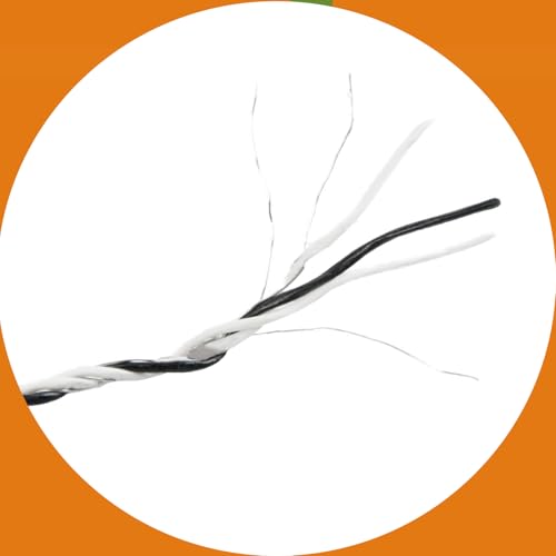 Electric Fence Polywire, 656ft (200m), 3 Aluminum Strands, UV-Resistant PVC, 0.1in (2.5mm) Diameter, 256 lbs Tensile Strength, for Livestock and Rotational Grazing, White and Black - size: 656 FT
