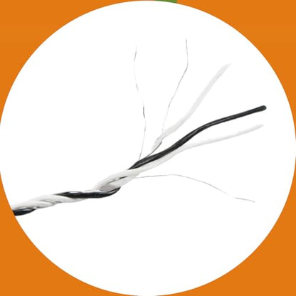 Electric Fence Polywire, 656ft (200m), 3 Aluminum Strands, UV-Resistant PVC, 0.1in (2.5mm) Diameter, 256 lbs Tensile Strength, for Livestock and Rotational Grazing, White and Black - size: 656 FT