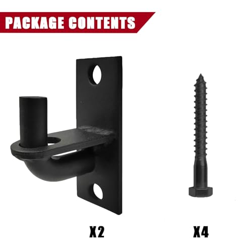 2 Pack Wall Mount Gate Hinges, Heavy Duty Chain Link Fence Gate Hinges with 5/8 Hinge Pin for Fences & Farm Gates, Black - color: Black-2pcs