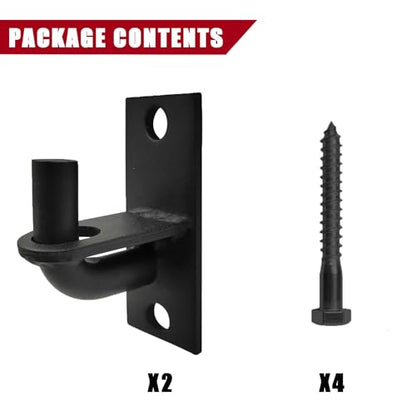2 Pack Wall Mount Gate Hinges, Heavy Duty Chain Link Fence Gate Hinges with 5/8 Hinge Pin for Fences & Farm Gates, Black - color: Black-2pcs