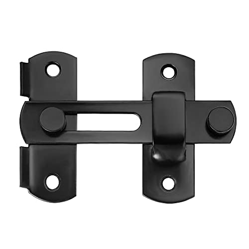 2 Packs Black Stainless Steel Barn Door Latch Bi-fold Door Lock - color: Black