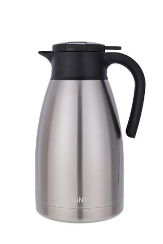 GiNT 74Oz Thermal Coffee Carafe, Insulated Stainless Steel Coffee Carafes for Keeping Hot/Double Walled Vacuum Thermal Carafe (Silver, 2.2L) - color: Silver, size: 74.4 Ounces