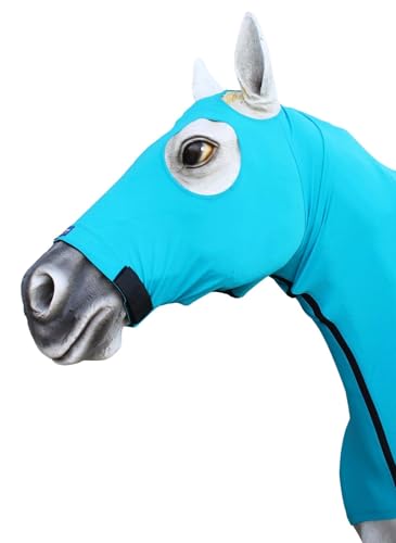 XL Horse Comfort Stretch Spandex Neck Hood Mane Stay Turquoise 521MW04TR