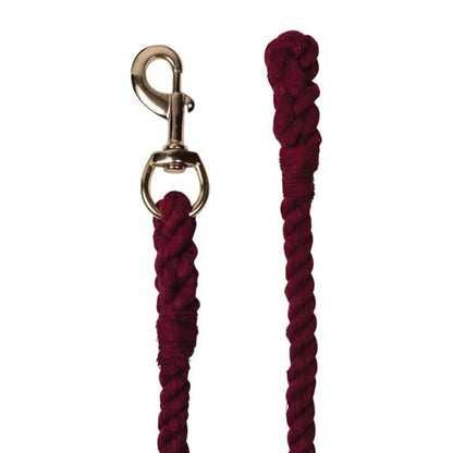 Dura-Tech 8' Cotton Lead Rope | Heavy Braided Design | 5/8" Diameter | Soft, Durable & Comfortable Grip | Brass-Plated Snap | Ideal for Barn, Farm & Shows - color: Red