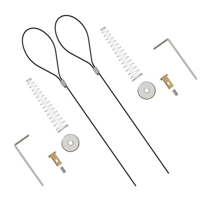 Gate Latch Cable Pull, Spring-Loaded Latch Kit Gate Latch for Wooden Fence Vinyl Metal Gates, Sued for Gate 2 to 6 Inches Thick, Black, 2 Pack