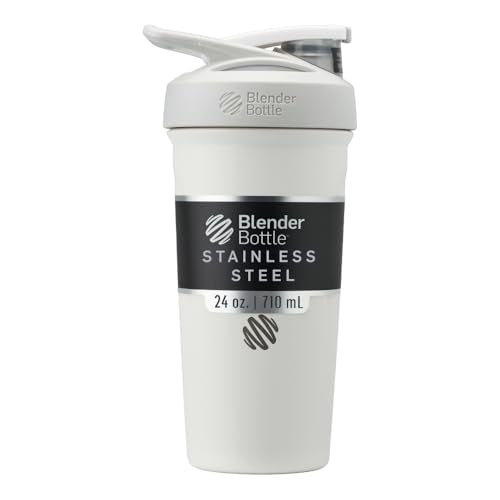 BlenderBottle Sport Flip Stainless Steel Shaker Bottle 24 oz White - color: White, size: 24 Ounces, style: Flip