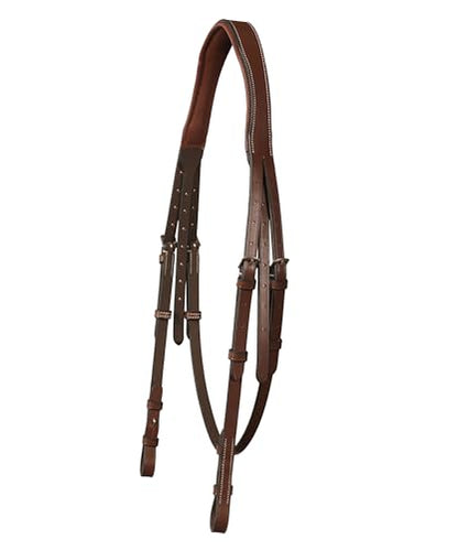 Exion English Hunter Bridle with Designer Stitched Browband & Hunter Noseband – Anatomical Mono Crownpiece, Padded Noseband, Rubber Reins – Horse, Cob, Pony, Oversize – Black, Havana, Oak Brown - color: Reddish Brown, size: Cob/Medium Size