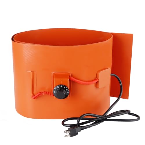 55-Gallon Drum Pail Heater Pad - YSJWAER Electric Silicone Barrel Heat Pad Band Warmer Kit 150℃ 10inch