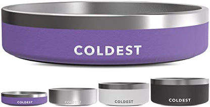 Coldest Dog Bowl - Anti Rust Metal, Non Slip, 3 Layers Insulated Stainless Steel Dog Bowls - Spill Proof & Heavy Duty - Water Bowl for Dogs, Cats & Pets, Dish Washer Safe (21 oz, Galaxy Purple) - color: Galaxy Purple, size: 21 oz