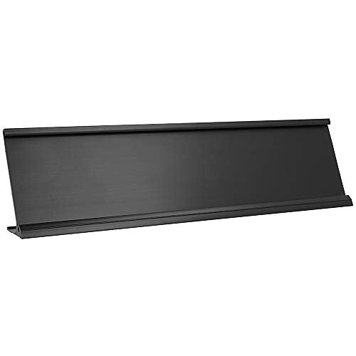 ExcelMark 2"x 8"Aluminum Name Plate Holder for Desk - Office Business Door Sign Holder - Black - color: Black, size: 1 Name Plate