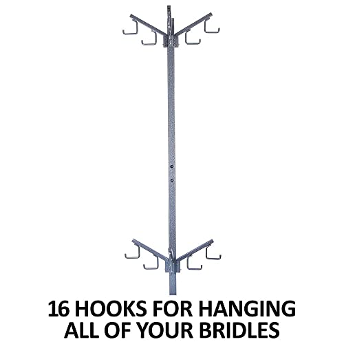 EASY-UP Pro Series Free Standing Bridle Rack | Perfect for Busy Stables | Holds 16+ Bridles | Portable & Easy Assembly | Space-Saving Design | 7-Year Warranty