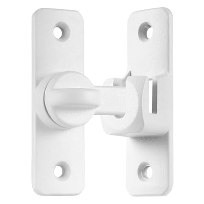 Matte White Aluminum Alloy Gate Lock,90/180 Degree Barn Door Latch - color: Matte White