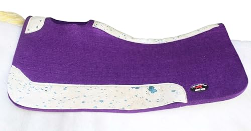 Horse 32" x 30" Western Contoured Wool Felt Therapeutic Saddle Pad 39232 - color: Purple Hair-on