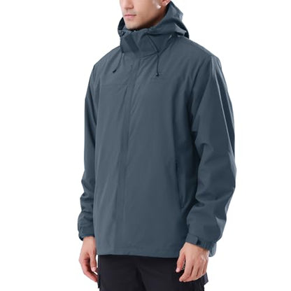 CAMEL CROWN Men's Ski Jacket 3 in 1 Waterproof Winter Jacket Snow Jacket Windproof Hooded with Inner Warm Fleece Coat - color: Grey B612, size: Large