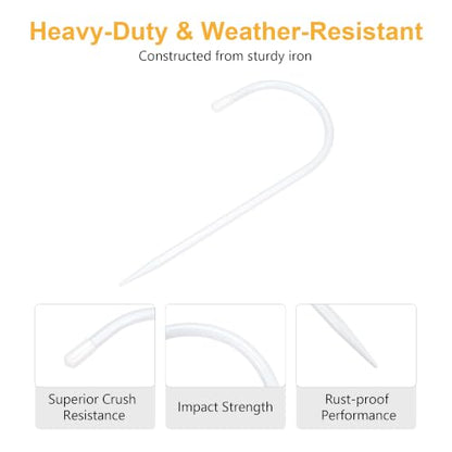 Rain Gutter Downspout Extension Fixing Pin - Holds Tight in Heavy Rain & Wind|Directs Water Away from Foundation|Durable Iron Construction, Easy No-Drill Installation 4 Pack- White - color: White