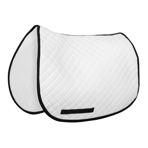 TuffRider Basic All Purpose Saddle Pad with Trim - White/Black