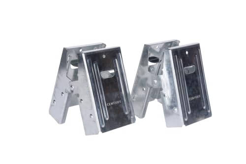 Century Drill & Tool 72990 Saw Horse Brackets | 400lbs weight capacity, Rust-resistant coating, Galvanized metal brackets, For use with standard 2x4 lumber - size: Set of 2