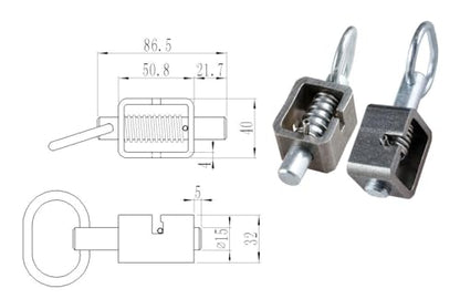 Trailer Gate Latch, Spring Latch Lock, Weld-On 5/8" Spring Latch Assembly with Plain Tube (2 Pack, Short) - color: 2 Pack