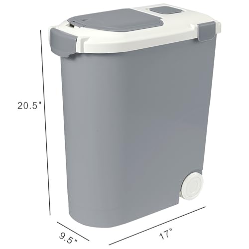 Airtight Pet Food Storage Container, Holds 30lbs - color: Grey, size: 30 lbs