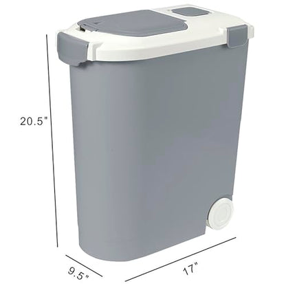 Airtight Pet Food Storage Container, Holds 30lbs - color: Grey, size: 30 lbs