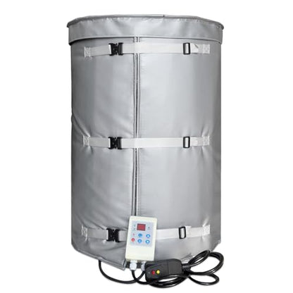 Metal Drum Heater,Industrial Grade/Weather Resistant Drum Heating Blanket,30 Gallon Bucket Heater Fixed Thermostat 212℉,Insulated Bucket Warmer with 10-Hour Timer - size: 30Gal
