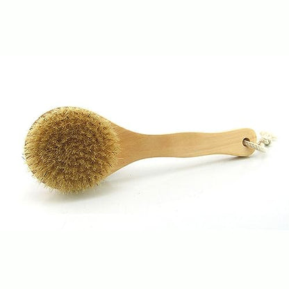 9.84 Inch Dry Body Brush Back Scrubber, Wooden Short Handle Natural Bristles Bath & Shower Brush. - size: 9.84 Inch Short Handle Wooden Natural Bristles