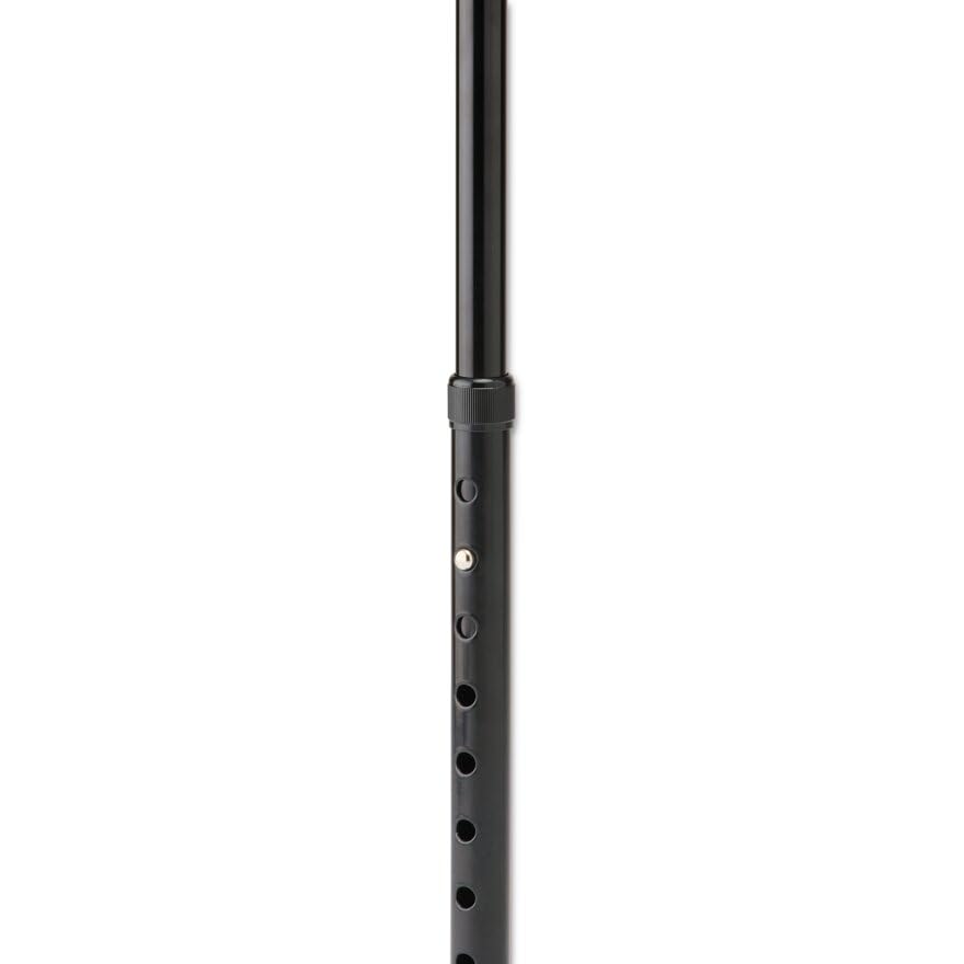 Medline Folding Quad Cane, Small Base, Quad Base for Greater Stability, Skid-Resistant Rubber Tips, Lightweight Aluminum, Black - size: Small Base