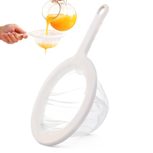 Ultra Fine Mesh Strainer with Handle, 200 Mesh, Plastic Juice Strainer, Small Colander for Kitchen, Nylon Fine Sieve for Soy/Nut Milk, Yogurt, Coffee, Honey, Wine, Food, Tea Leaf Filter, 1 Pack - size: 200 Mesh