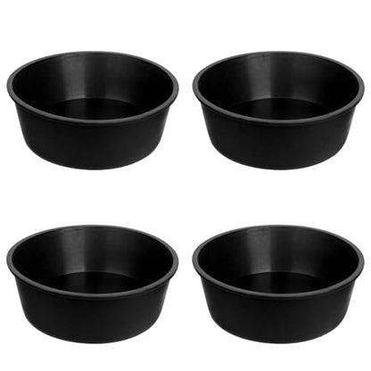 4 Pcs Rubber Feed Pan, 4 Quart 10.6 x 4.1 Inche Livestock Feeding Bucket, Dust Bath Container, Durable Utility Bowl for Horse Cats Dogs Chickens Ducks Goats Pigs and Farm Small Animal.