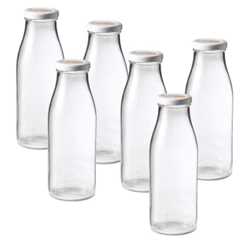 Le Parfait Milk Bottle 500ml (16oz), Airtight Twist Lid, Pack of 6 - color: 16oz (Set/6)