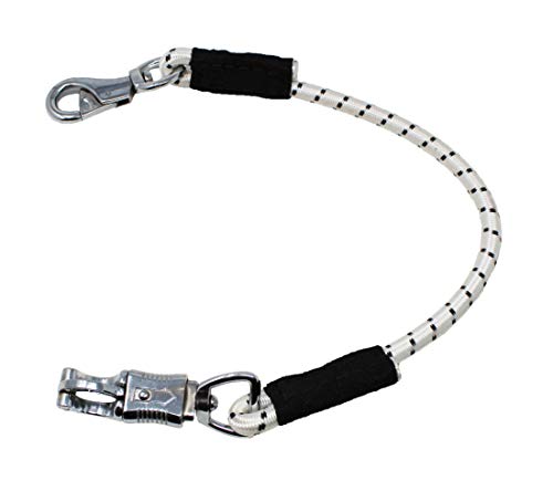 Pro Rider Horse 30" Horse Bungee Trailer Tie with Panic & Trigger Bull Snap White 40404