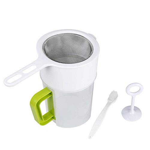 Nut Milk & Greek Yogurt Maker - Reusable & Durable Nut Milk Bag Alternative - Fine Mesh Stainless Steel - Soy/Oat/Almond Milk - All Purpose Food Strainer - (1 Quart Yogurt, 1.5 Quart Nut Milk) (B)