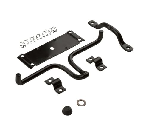 National Hardware Vinyl Gate Automatic Latch, Hot-Rolled Steel, Black