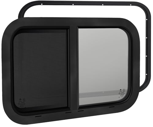 18"W x 15"H RV Windows for Cargo Trailer Camper,Tinted Horizontal Sliding - size: 18"W x 15"H