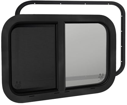 18"W x 15"H RV Windows for Cargo Trailer Camper,Tinted Horizontal Sliding - size: 18"W x 15"H
