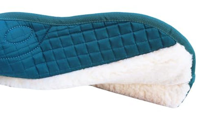 Horse Western 28"x32" Quilted Barrel Contoured Fur Padded Saddle Pad Teal 39230