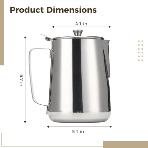 Stainless Steel Pitcher with Lid, 67 oz/2000 ml Large Capacity with Scales