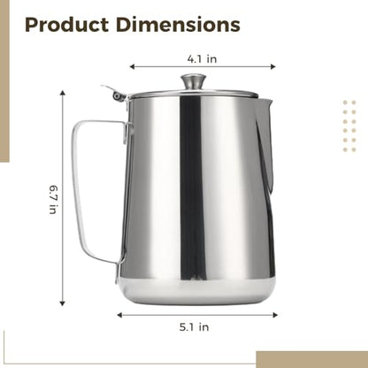 Stainless Steel Pitcher with Lid, 67 oz/2000 ml Large Capacity with Scales