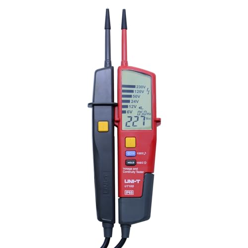 UNI-T UT18D Waterproof Voltage Tester Professional 6V~690V Voltage and Continuity Tester Multifunction Digital Electrical Voltage Meter AC/DC Automatic Range LCD Display - style: UT18D