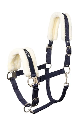 HORZE Howard Soft Fleece Horse Halter, Premium Padded Fleece Lining - color: Peacoat Dark Blue, size: Warmblood