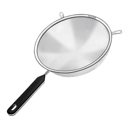 COLLBATH 40 Mesh Fine Mesh Strainer with Handle 304 Stainless Steel Food Strainer for Oil Rice Tea Soy Milk Residue Easy-Clean Kitchen Tool 13.38 X 7.87 X 1.57 in 1 piece