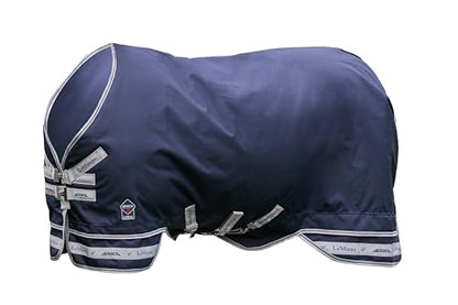 LeMieux Arika Featherweight 0g Turnout Blanket - 900Denier Breathable Waterproof Outer - Detachable Neck Included - Navy - 84" - size: 84"