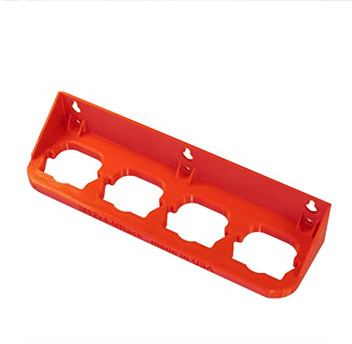 Made by Mitchell M12 Battery Holder for Milwaukee Makita Bosch RIDGID Mount Wall Rack 12V 4 Slot M12 BAT414 BL1014 USA PN M12x4-MRack - color: Red, size: 4 Slot