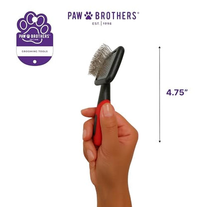 Ryan's Pet Supplies Paw Brothers Mini Pin Tiny Flat Slicker Brush for Dogs, Professional Grade, Stainless Steel Pins, Flexible Head, Comfort Grip, Mini Size, 4.75" x 2.25" x 1.5" - style: Mini Soft Pin Slicker Brush