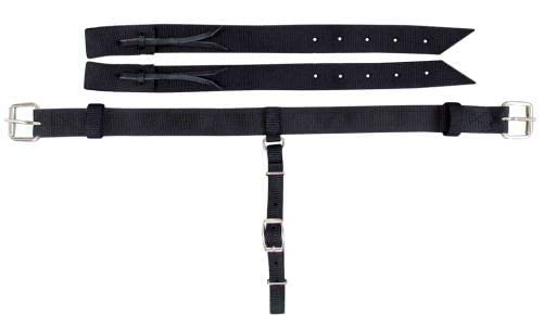 Showman Pony 1.5" Wide Nylon Back Cinch w/Roller Buckles - color: Black