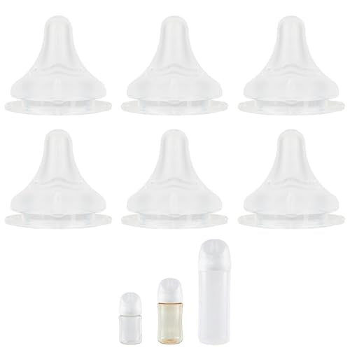 Silicone Nipple for Pigeon Baby Bottle, Size SS, Extra Slow Flow, 0m+, 6 Count - color: 0 months +, SS, 6 Count