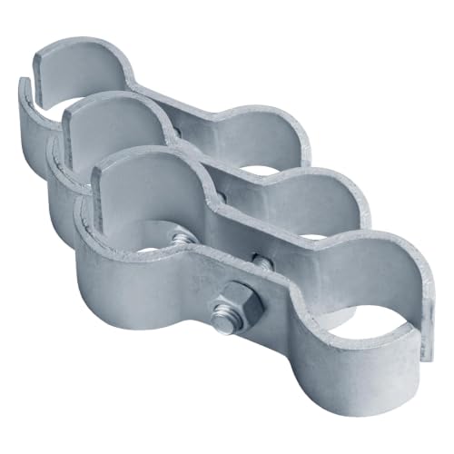 2 PCS Heavy Duty Chain Link Fence Saddle Panel Clamps Fits 2-3/8" OD Pipe (Pack of 3) - size: 2-3/8" x 2-3/8" (Pack of 3)