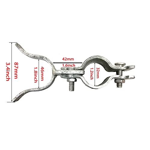 1-3/8" x 1-5/8" Fork Latch Galvanized Fence Gate Latch for Chain Link Fence Gate Frames with Padlock Hole Wall Mount to Post or Wall