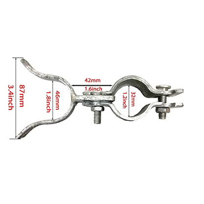 1-3/8" x 1-5/8" Fork Latch Galvanized Fence Gate Latch for Chain Link Fence Gate Frames with Padlock Hole Wall Mount to Post or Wall