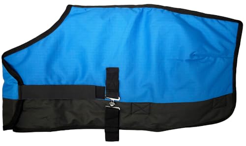 Mini/Pony/Livestock 1200D Adjustable Water Resistant Turnout Blanket - color: Royal Blue, size: 56 - 62